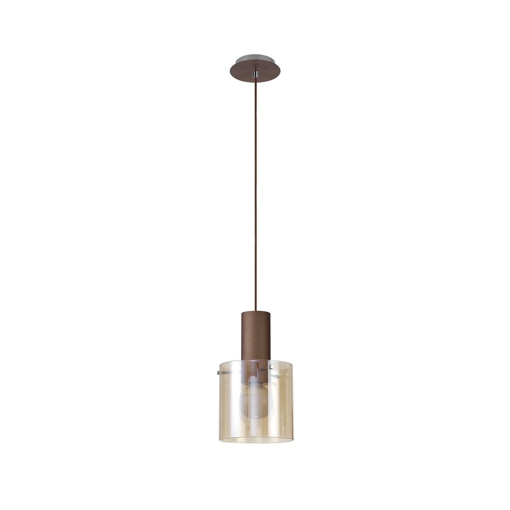 NL82619 Tokyo Single Pendant Adjustable Mocha/Amber Glass