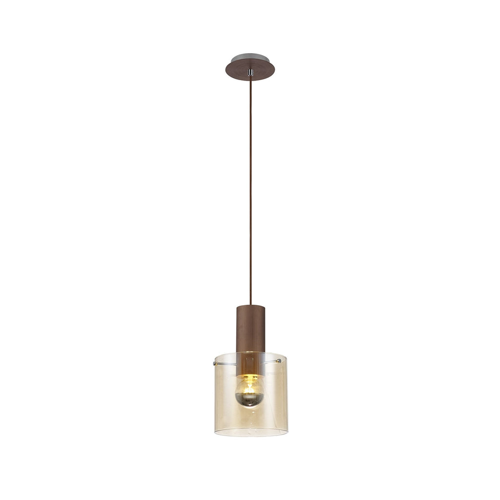 NL82619 Tokyo Single Pendant Adjustable Mocha/Amber Glass