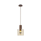 NL82619 Tokyo Single Pendant Adjustable Mocha/Amber Glass