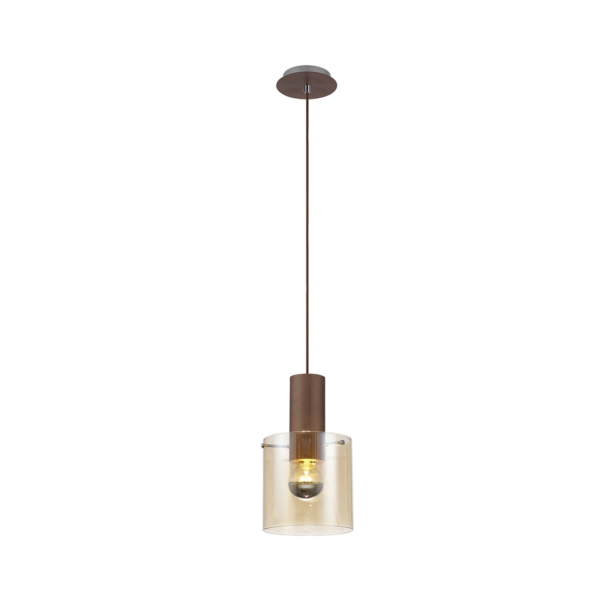 NL82619 Tokyo Single Pendant Adjustable Mocha/Amber Glass