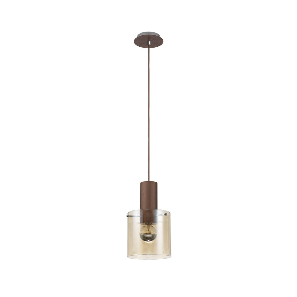 NL82619 Tokyo Single Pendant Adjustable Mocha/Amber Glass