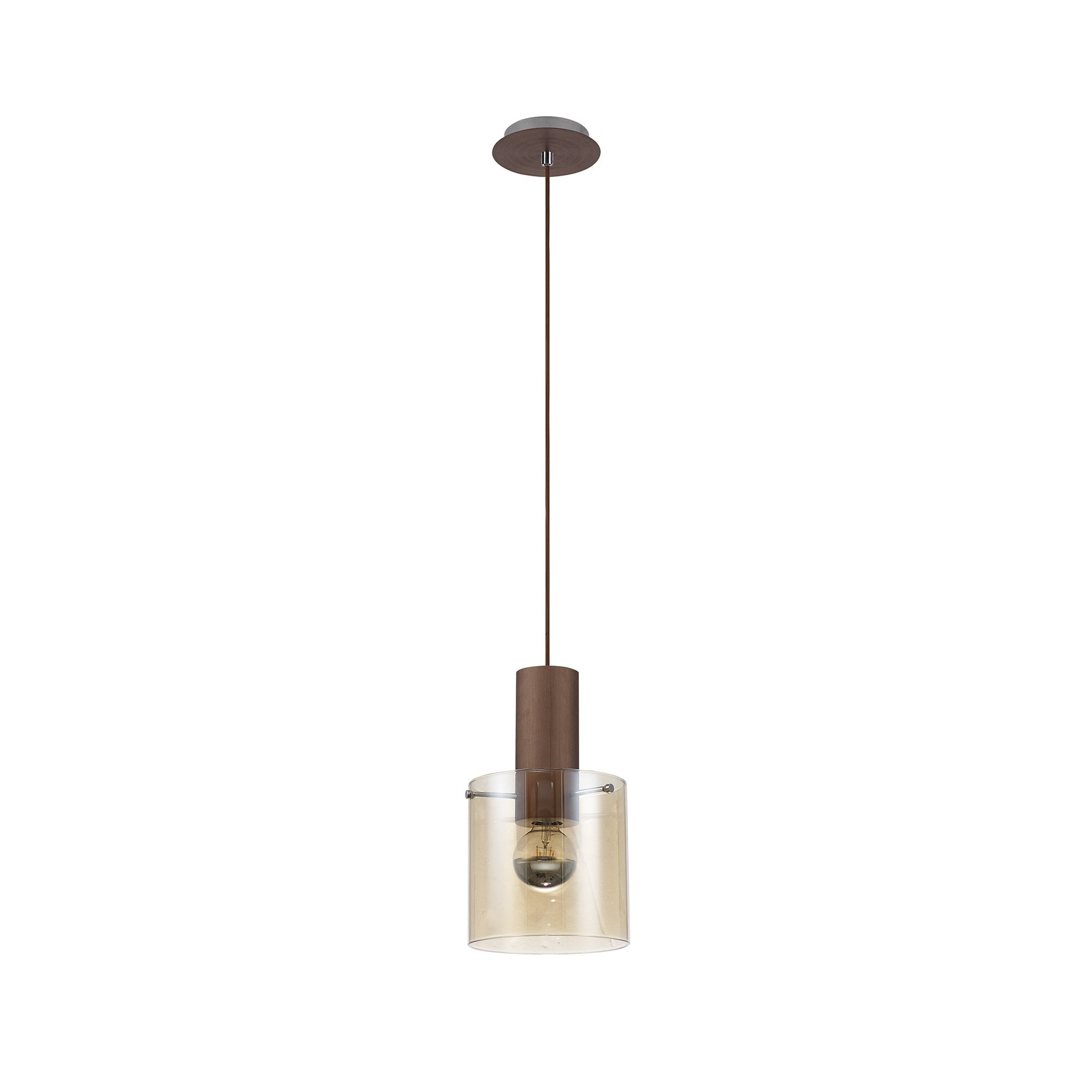 NL82619 Tokyo Single Pendant Adjustable Mocha/Amber Glass
