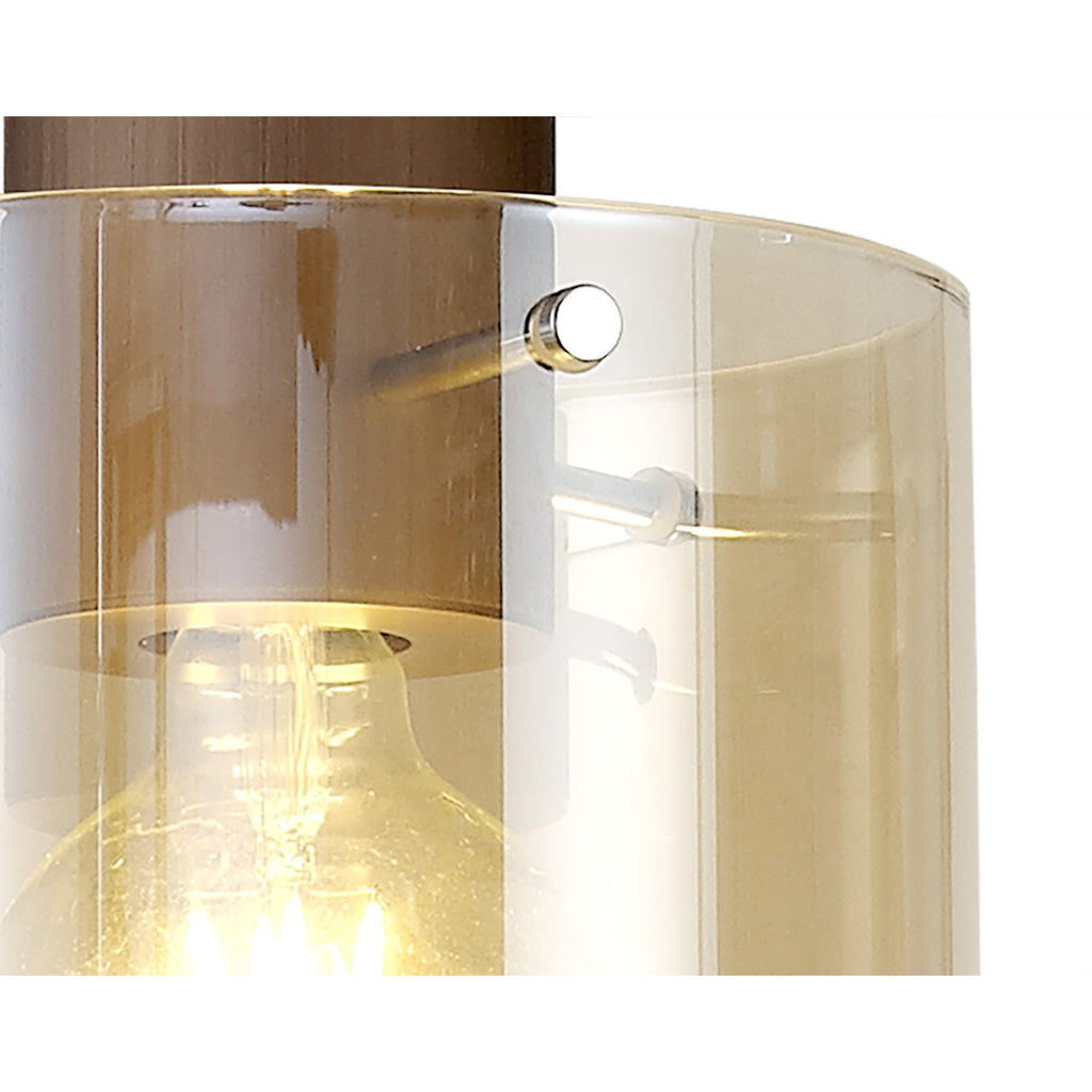 NL82619 Tokyo Single Pendant Adjustable Mocha/Amber Glass