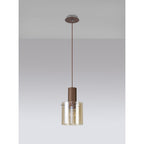 NL82619 Tokyo Single Pendant Adjustable Mocha/Amber Glass