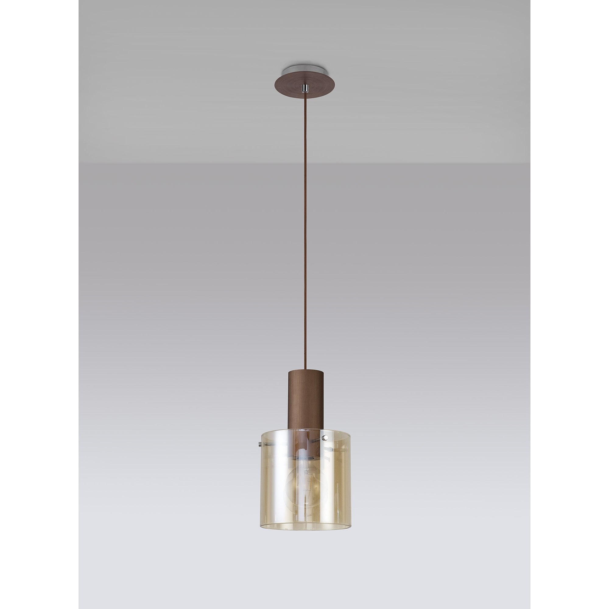 NL82619 Tokyo Single Pendant Adjustable Mocha/Amber Glass