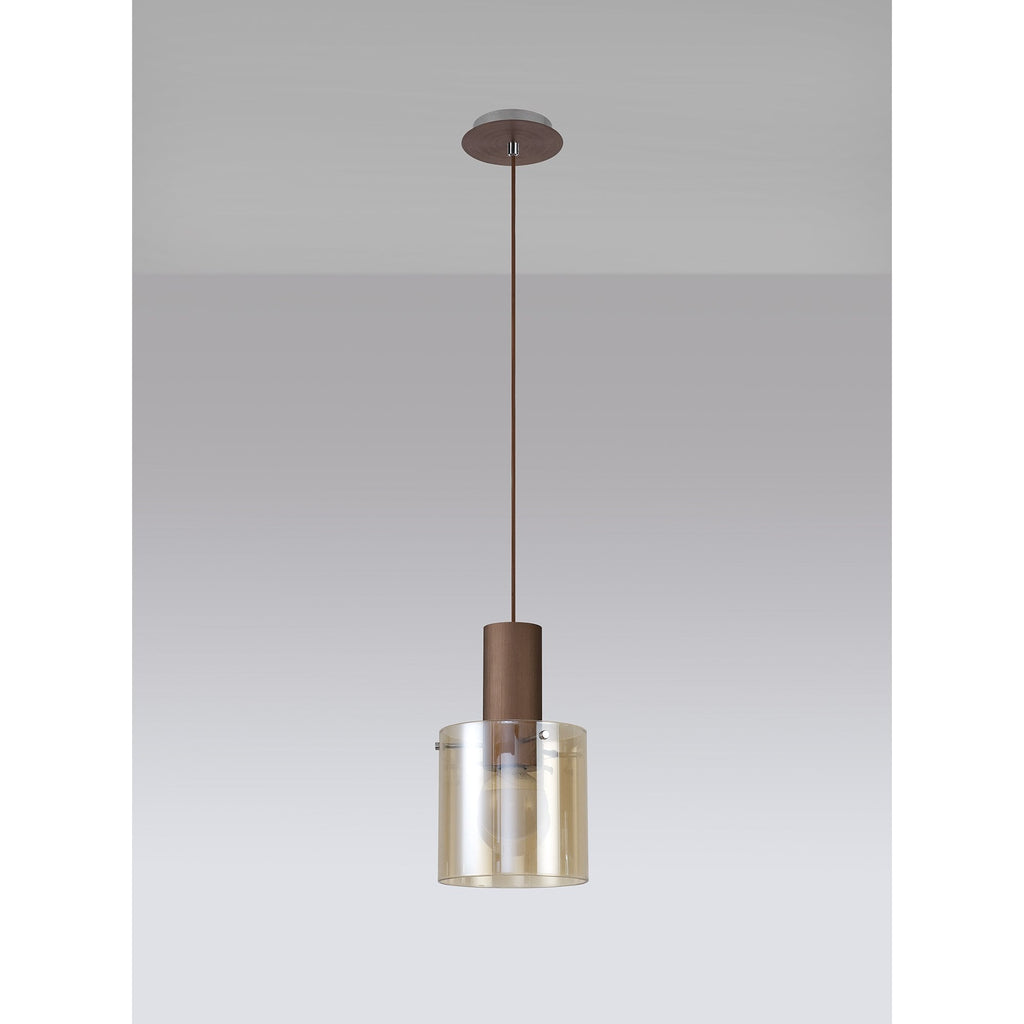 NL82619 Tokyo Single Pendant Adjustable Mocha/Amber Glass