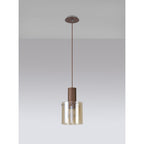 NL82619 Tokyo Single Pendant Adjustable Mocha/Amber Glass
