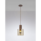 NL82619 Tokyo Single Pendant Adjustable Mocha/Amber Glass