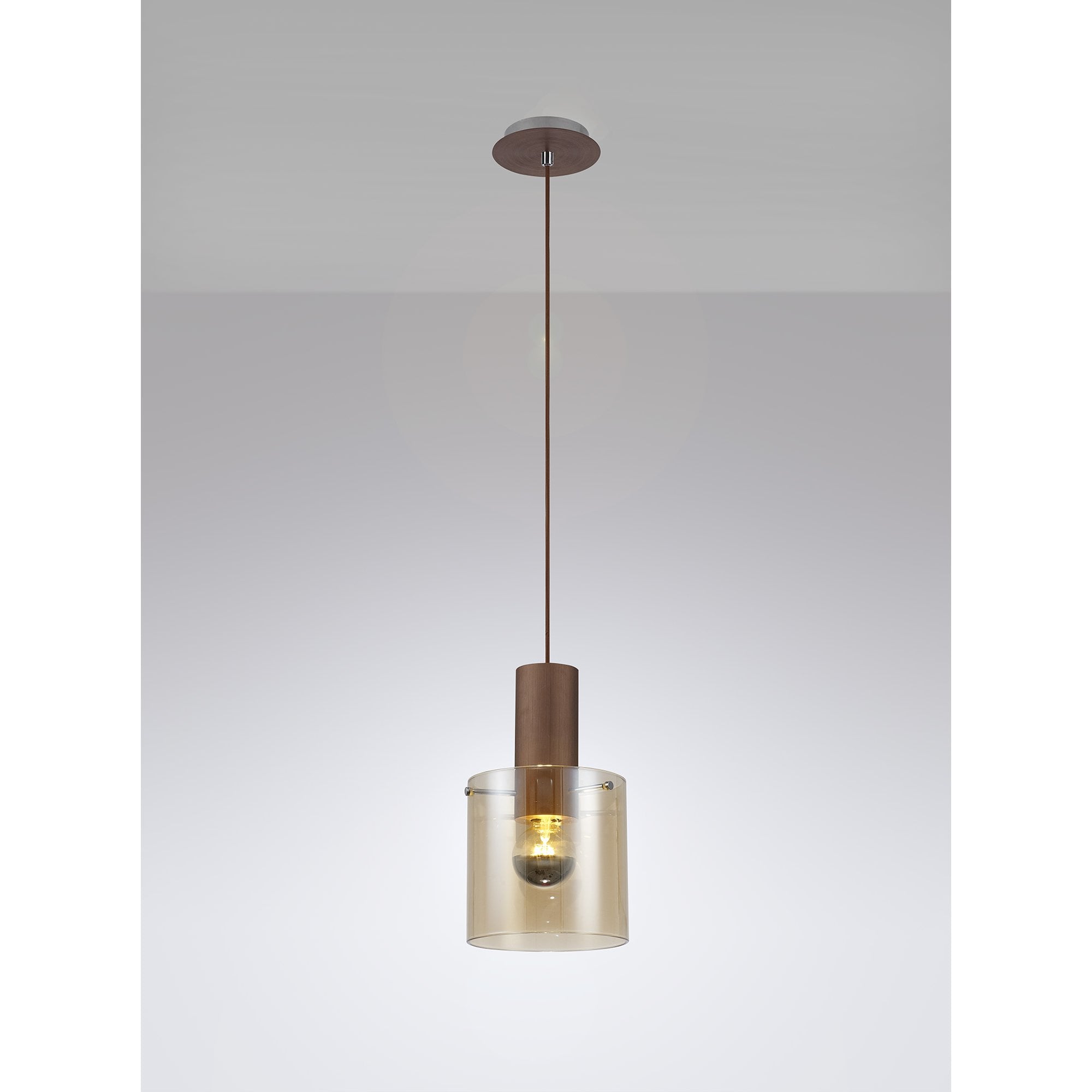 NL82619 Tokyo Single Pendant Adjustable Mocha/Amber Glass