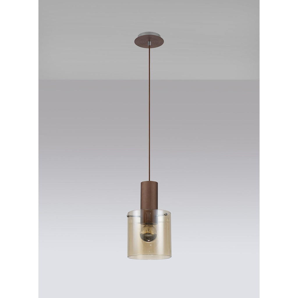 NL82619 Tokyo Single Pendant Adjustable Mocha/Amber Glass