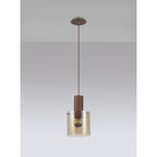 NL82619 Tokyo Single Pendant Adjustable Mocha/Amber Glass