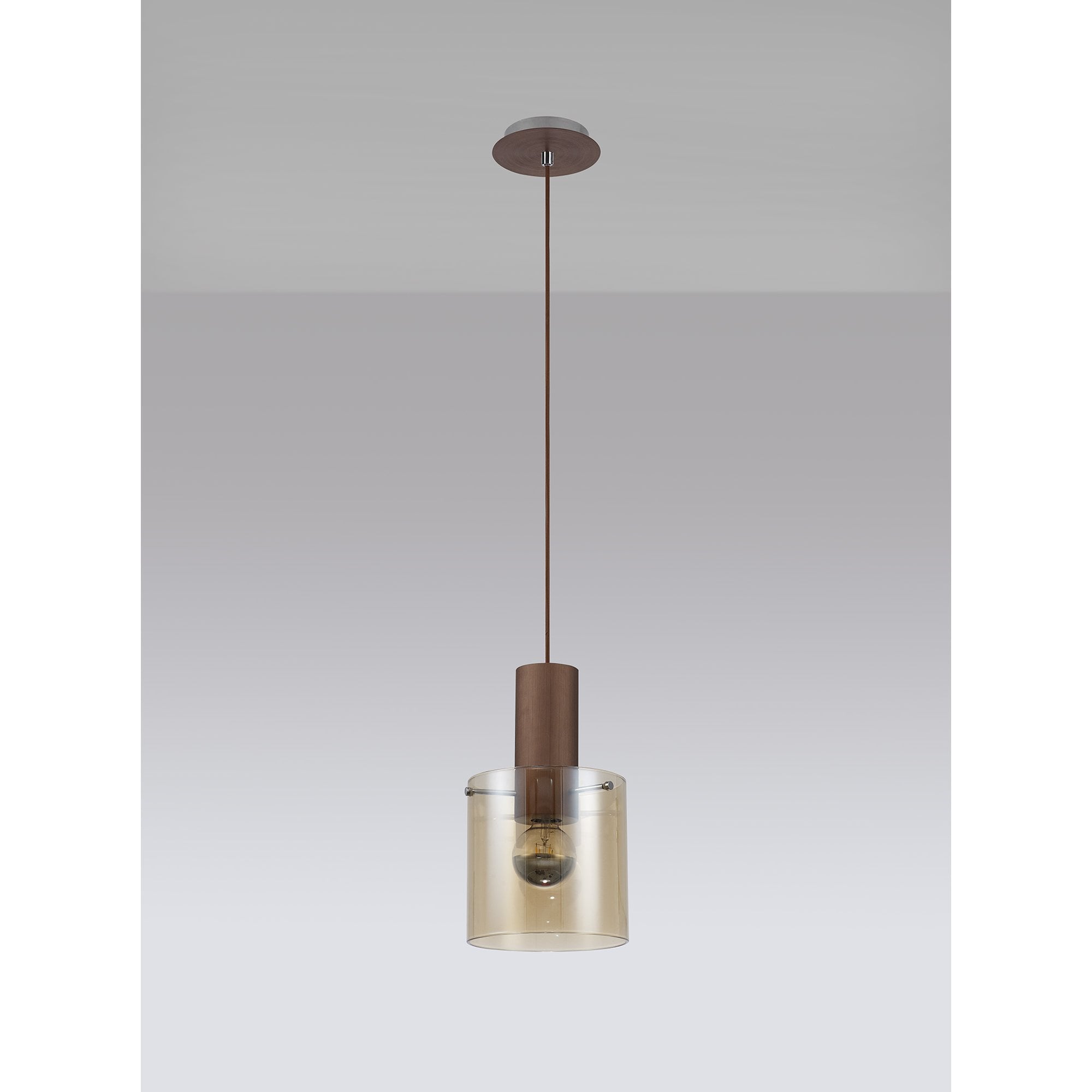 NL82619 Tokyo Single Pendant Adjustable Mocha/Amber Glass