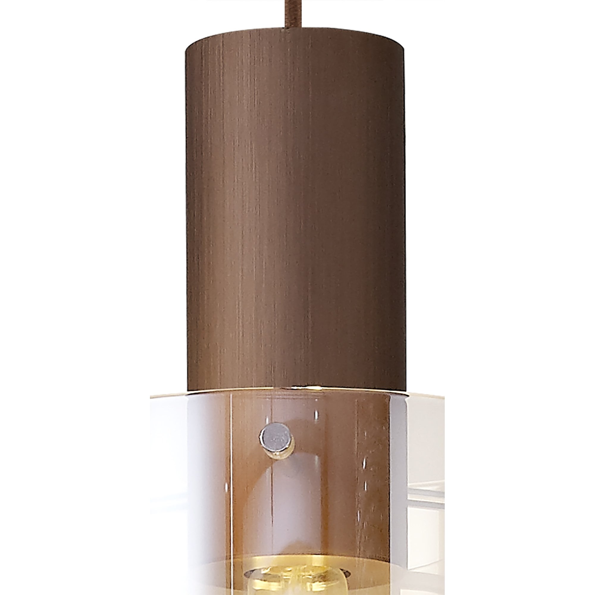 NL82629 Tokyo 3 Light Linear Pendant Adjustable Mocha/Amber Glass