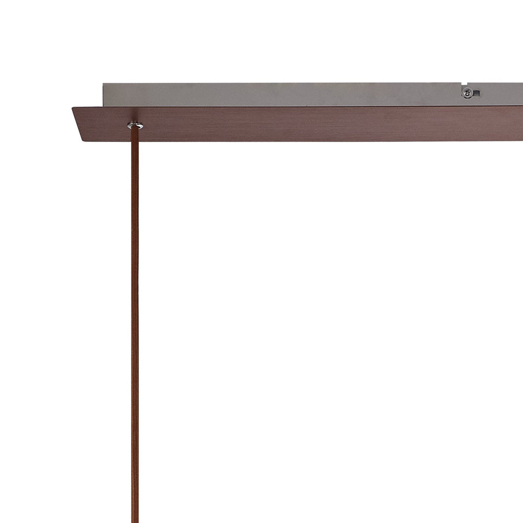NL82629 Tokyo 3 Light Linear Pendant Adjustable Mocha/Amber Glass