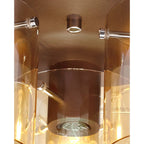 NL82659 Tokyo Round Ceiling Flush 3 Light Mocha/Amber Glass