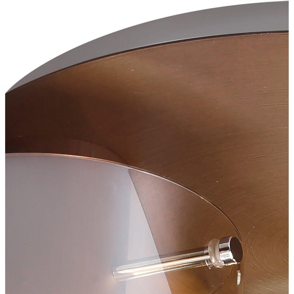 NL82659 Tokyo Round Ceiling Flush 3 Light Mocha/Amber Glass