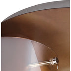 NL82659 Tokyo Round Ceiling Flush 3 Light Mocha/Amber Glass