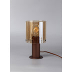 NL82669 Tokyo Table Lamp Mocha/Amber Glass