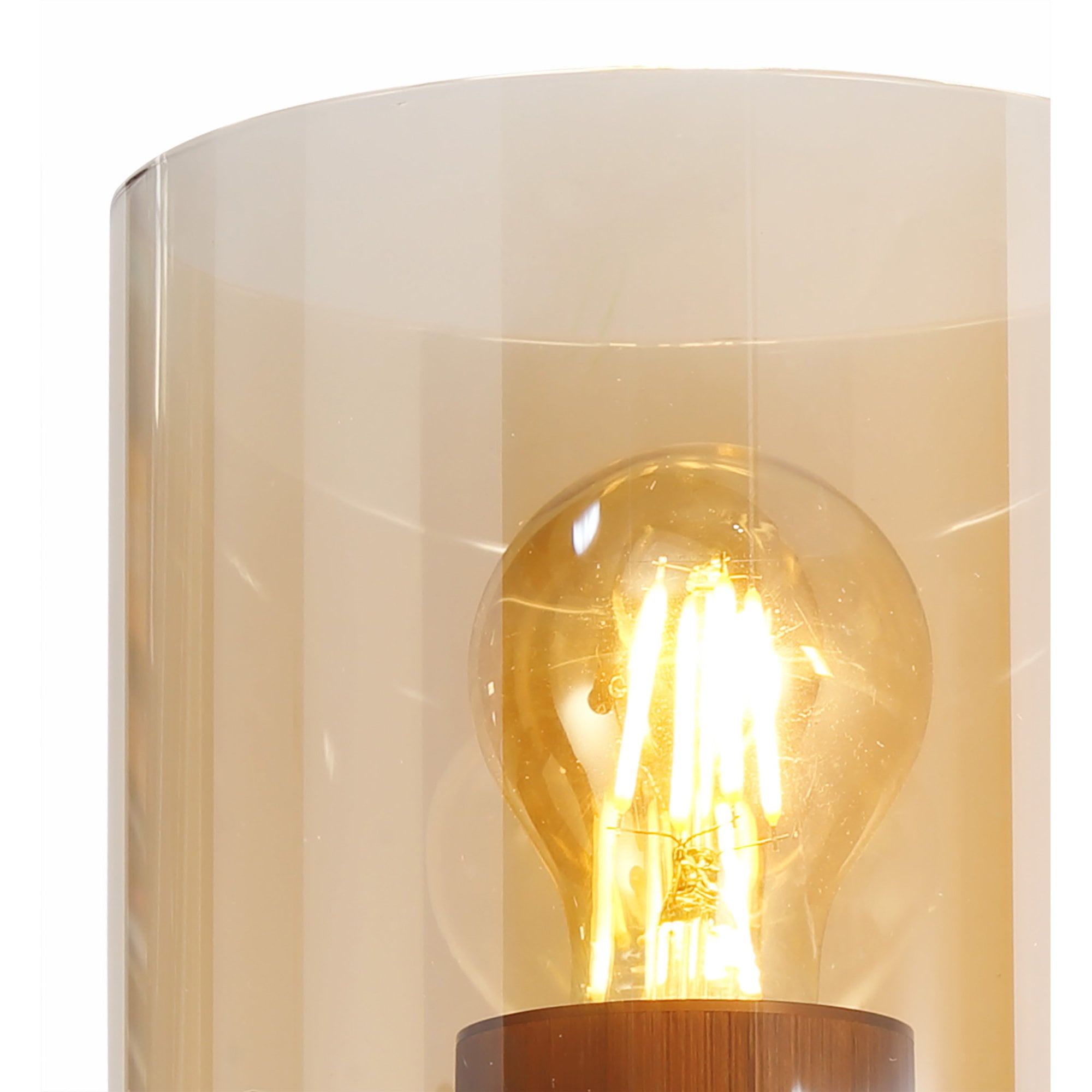 NL82679 Tokyo  Single Switched Wall Lamp Mocha/Amber Glass