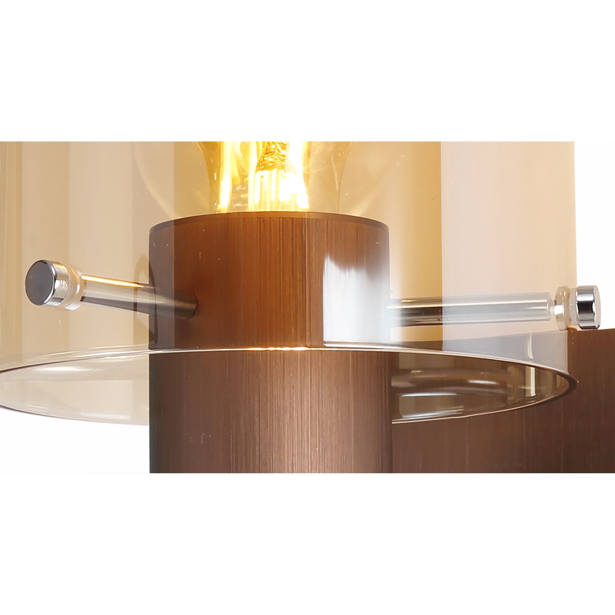 NL82679 Tokyo  Single Switched Wall Lamp Mocha/Amber Glass