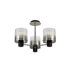 NL84019 Tokyo Semi Ceiling 3 Light Black/Smoke Fade Glass