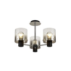 NL84019 Tokyo Semi Ceiling 3 Light Black/Smoke Fade Glass
