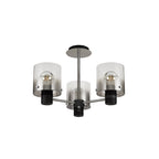 NL84019 Tokyo Semi Ceiling 3 Light Black/Smoke Fade Glass