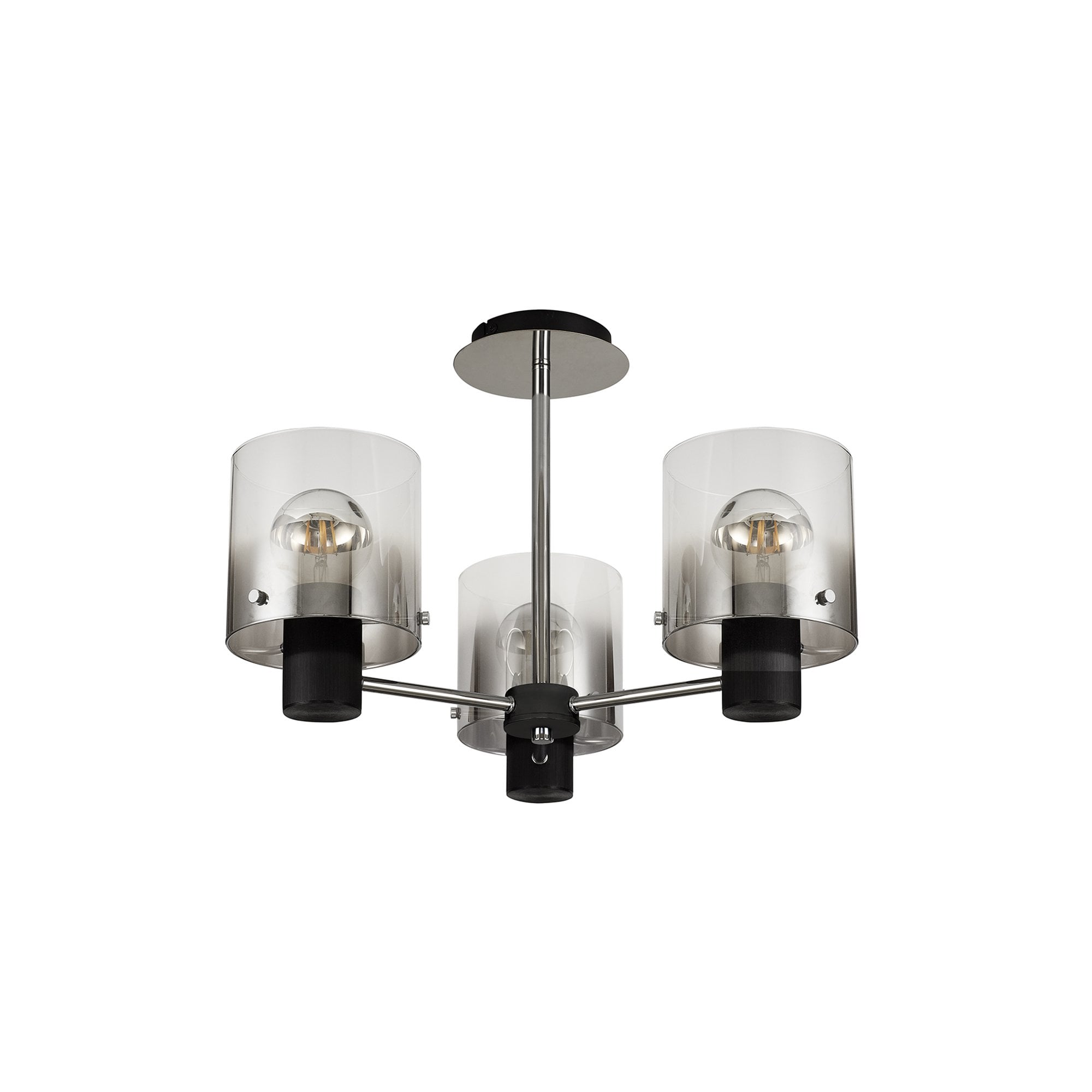 NL84019 Tokyo Semi Ceiling 3 Light Black/Smoke Fade Glass
