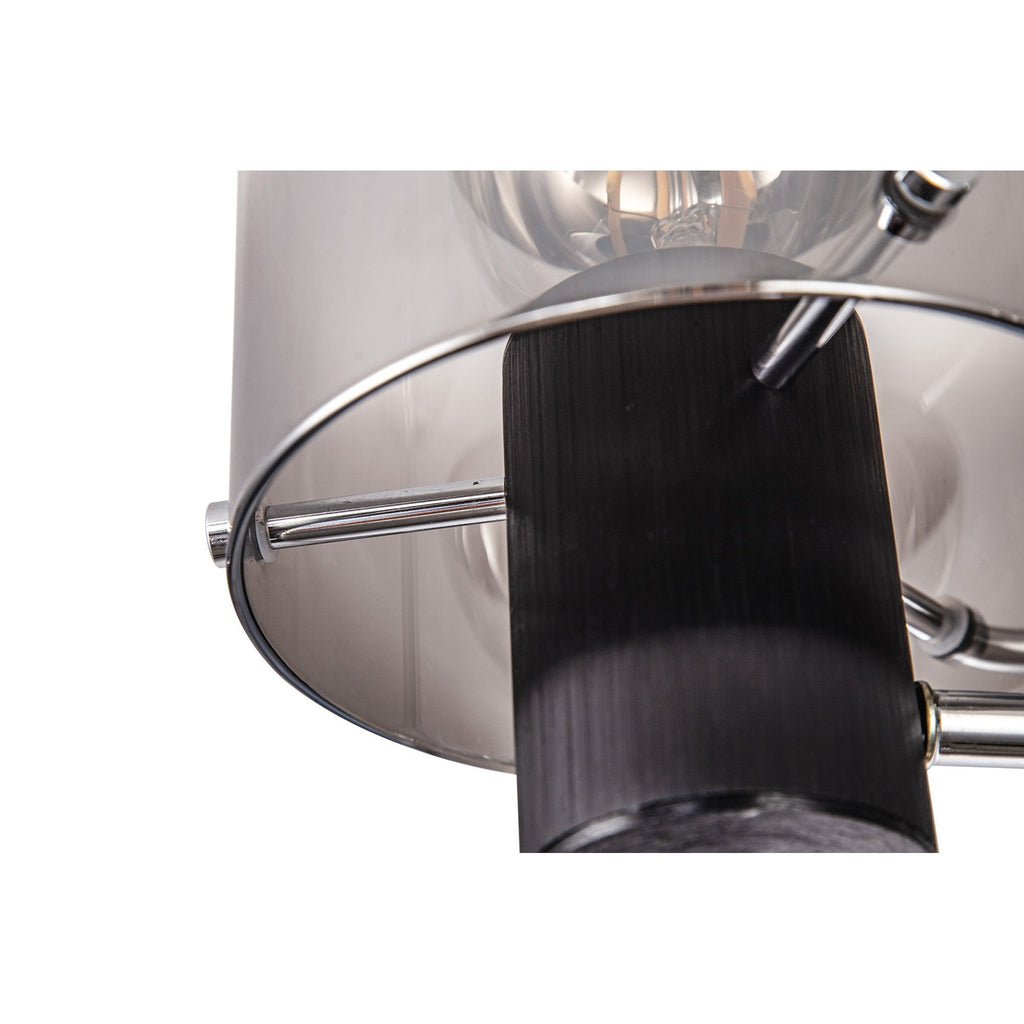 NL84019 Tokyo Semi Ceiling 3 Light Black/Smoke Fade Glass