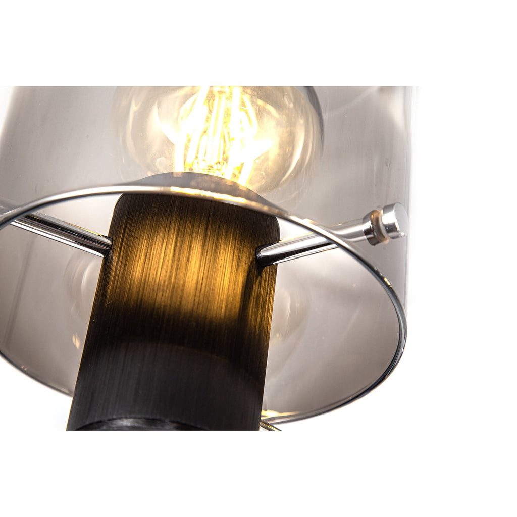 NL84019 Tokyo Semi Ceiling 3 Light Black/Smoke Fade Glass
