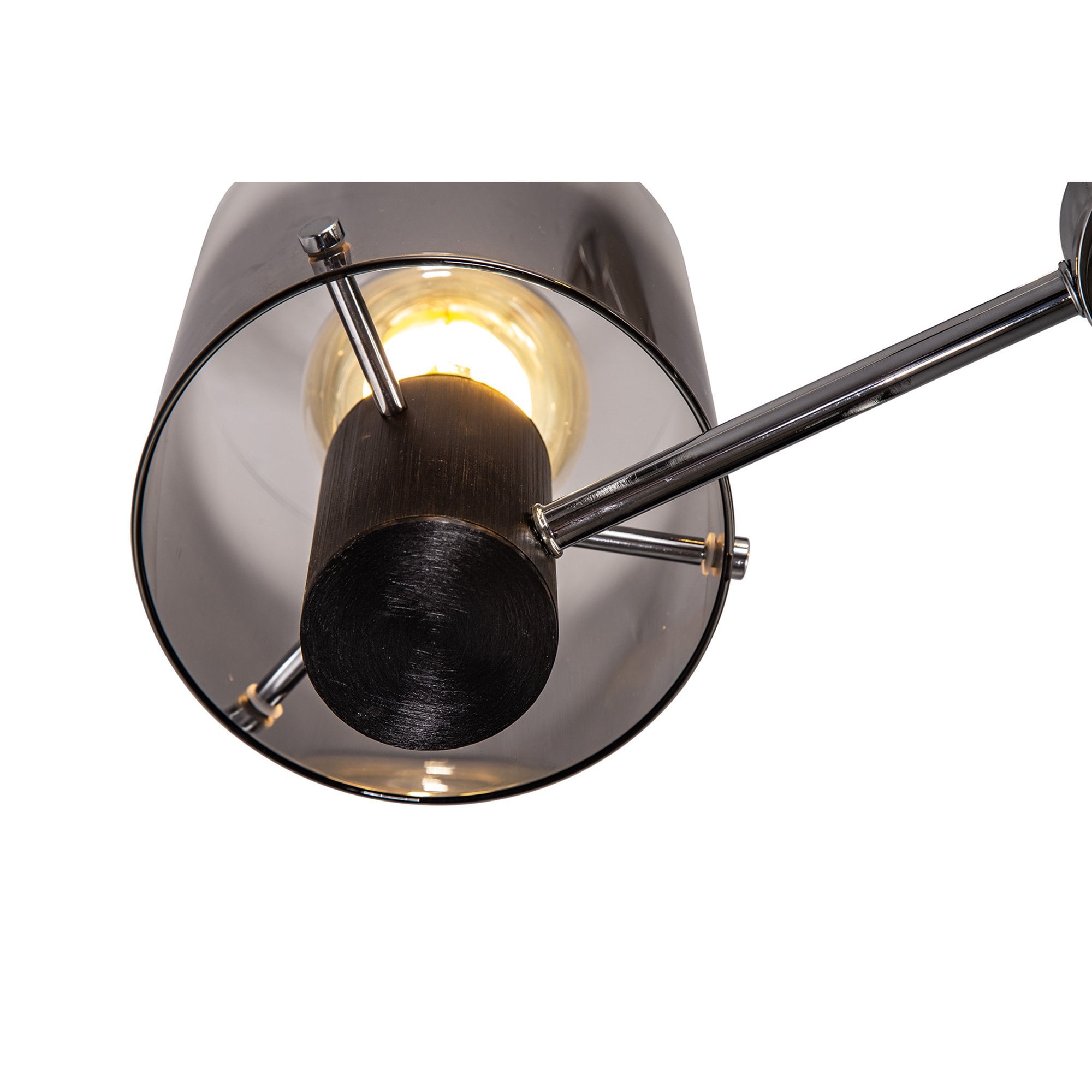 NL84019 Tokyo Semi Ceiling 3 Light Black/Smoke Fade Glass