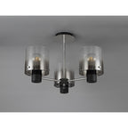 NL84019 Tokyo Semi Ceiling 3 Light Black/Smoke Fade Glass