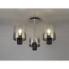 NL84019 Tokyo Semi Ceiling 3 Light Black/Smoke Fade Glass