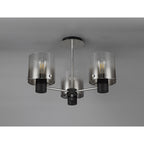 NL84019 Tokyo Semi Ceiling 3 Light Black/Smoke Fade Glass