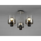 NL84019 Tokyo Semi Ceiling 3 Light Black/Smoke Fade Glass