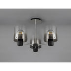 NL84019 Tokyo Semi Ceiling 3 Light Black/Smoke Fade Glass