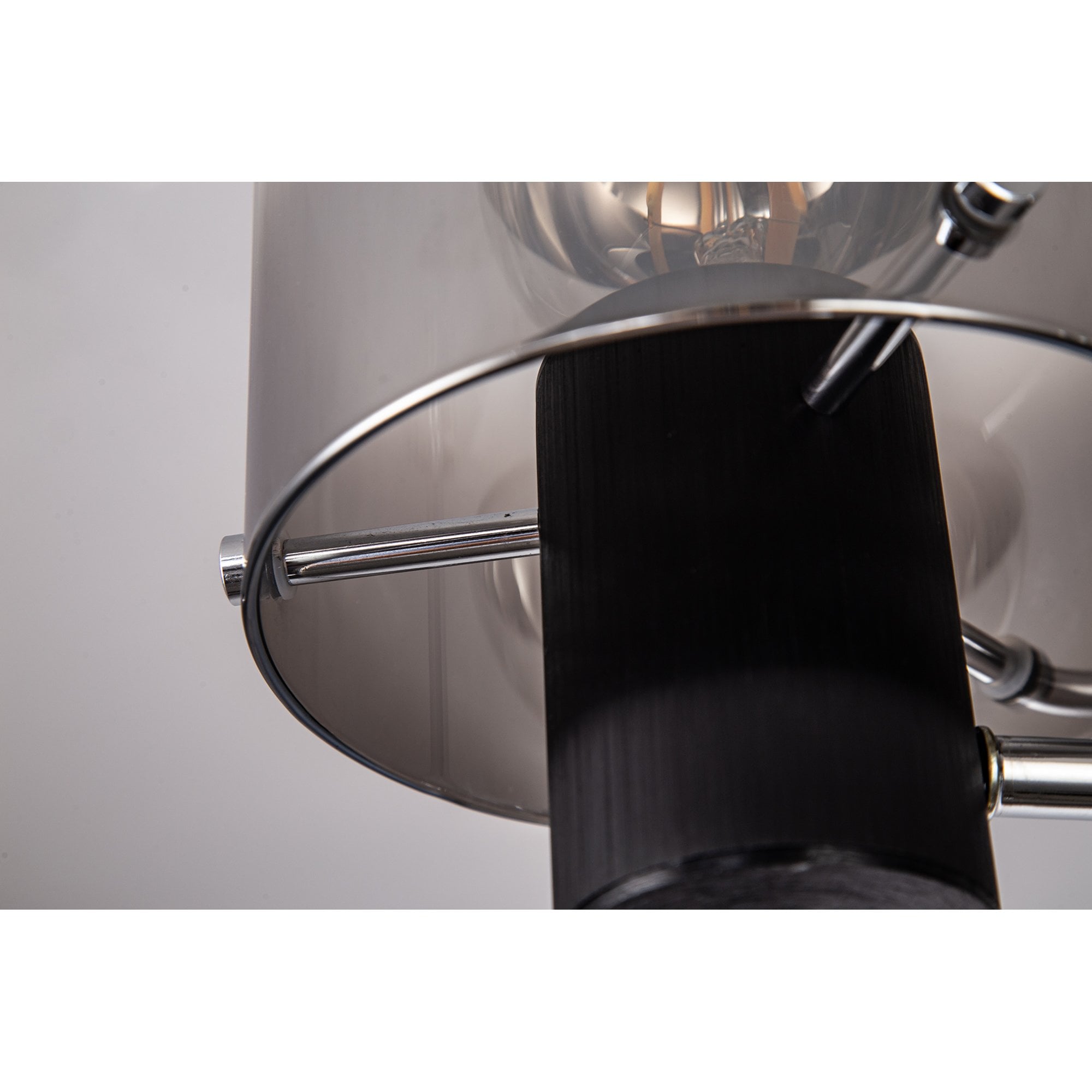 NL84019 Tokyo Semi Ceiling 3 Light Black/Smoke Fade Glass