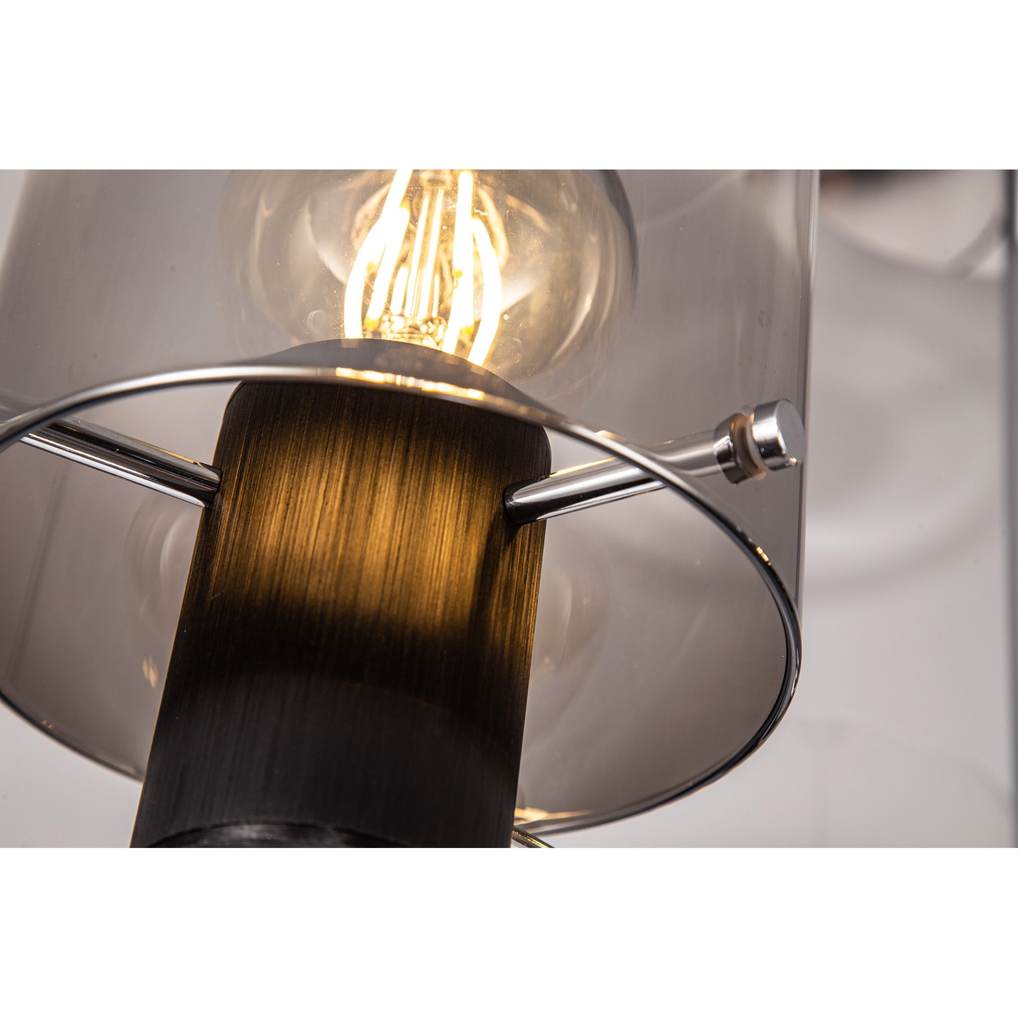 NL84019 Tokyo Semi Ceiling 3 Light Black/Smoke Fade Glass