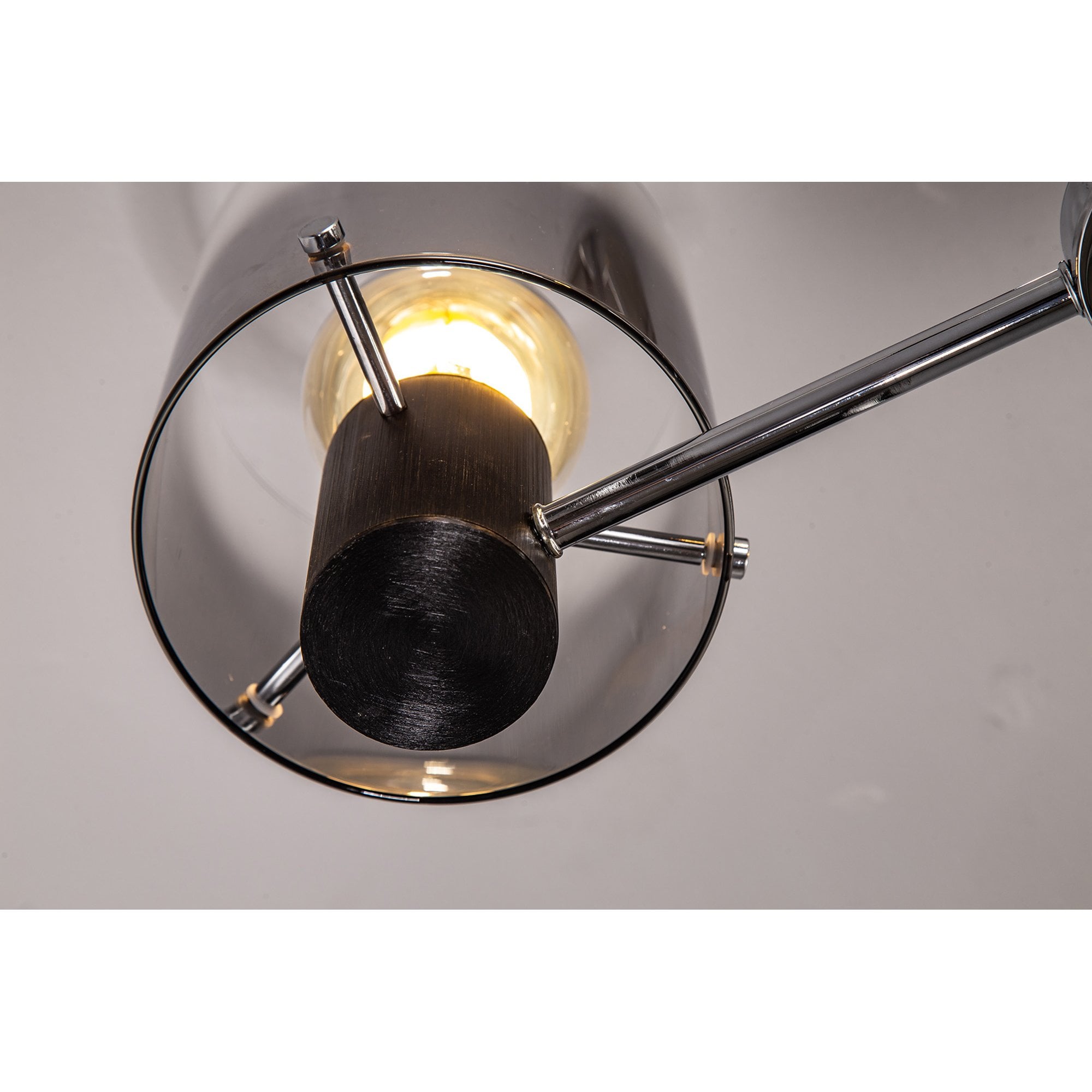 NL84019 Tokyo Semi Ceiling 3 Light Black/Smoke Fade Glass