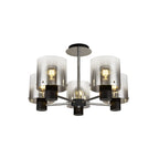 NL84029 Tokyo Semi Ceiling 5 Light Black/Smoke Fade Glass