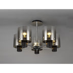 NL84029 Tokyo Semi Ceiling 5 Light Black/Smoke Fade Glass
