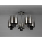 NL84029 Tokyo Semi Ceiling 5 Light Black/Smoke Fade Glass