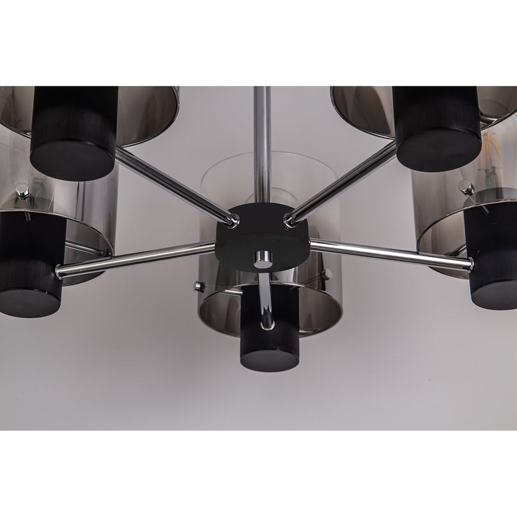 NL84029 Tokyo Semi Ceiling 5 Light Black/Smoke Fade Glass