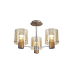 NL84039 Tokyo Semi Ceiling 3 Light Mocha/Amber Glass
