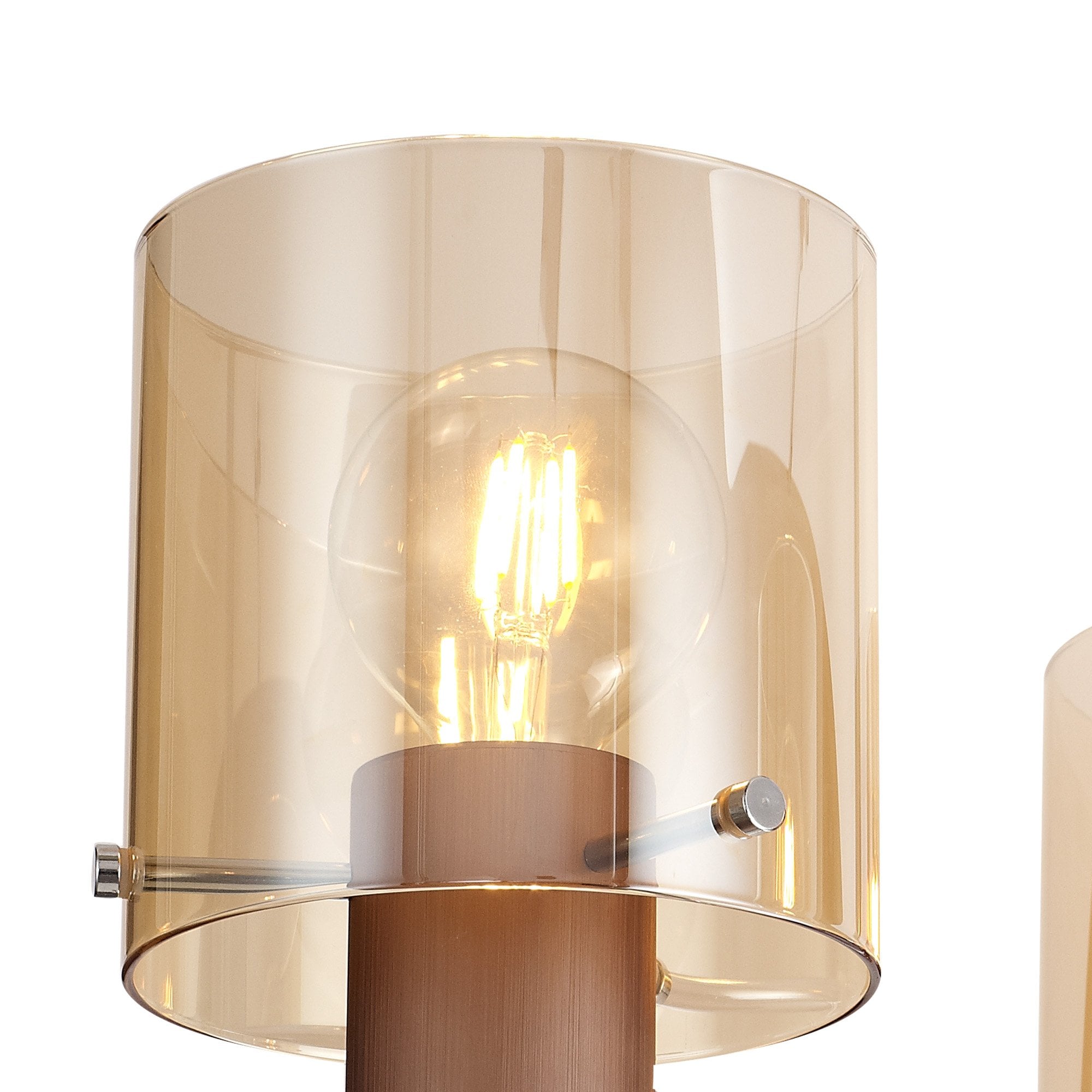 NL84039 Tokyo Semi Ceiling 3 Light Mocha/Amber Glass