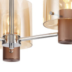 NL84039 Tokyo Semi Ceiling 3 Light Mocha/Amber Glass