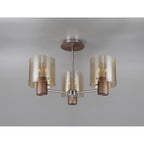 NL84039 Tokyo Semi Ceiling 3 Light Mocha/Amber Glass