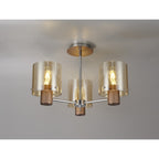 NL84039 Tokyo Semi Ceiling 3 Light Mocha/Amber Glass