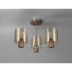 NL84039 Tokyo Semi Ceiling 3 Light Mocha/Amber Glass