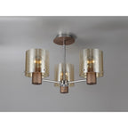 NL84039 Tokyo Semi Ceiling 3 Light Mocha/Amber Glass